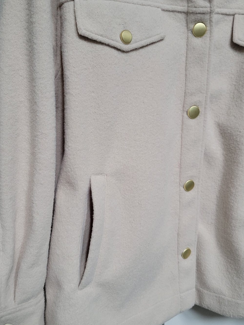 Women's Cream Button-Front Jacket - Picture 2 of 6